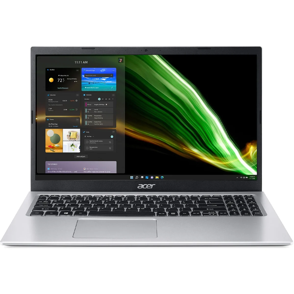 ACER Aspire 1 A115-32-C64E, 15,6", processeur Intel® Celeron N4500, carte graphique Intel UHD, 4 Go, SSD 128 Go, argent – Image 1